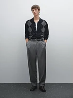 Pantalon relaxed fit laine froide