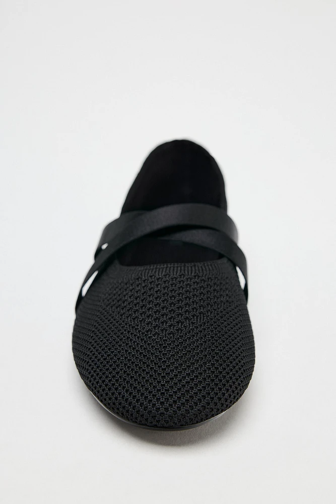 CROSSOVER FABRIC BALLET FLATS