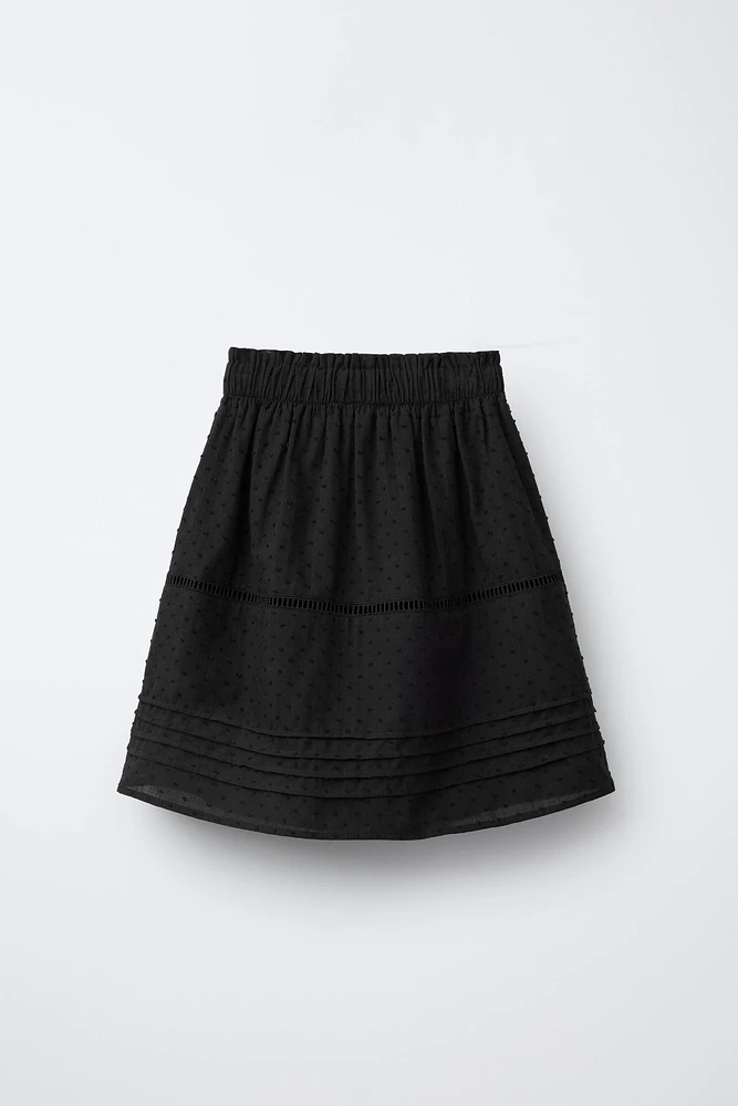 SWISS DOT MIDI SKIRT