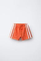 TOWELING SHORTS WITH SIDE STRIPES