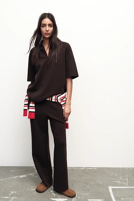 ZIP POLO COLLAR TOP