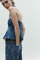 TRF DENIM BANDEAU TOP