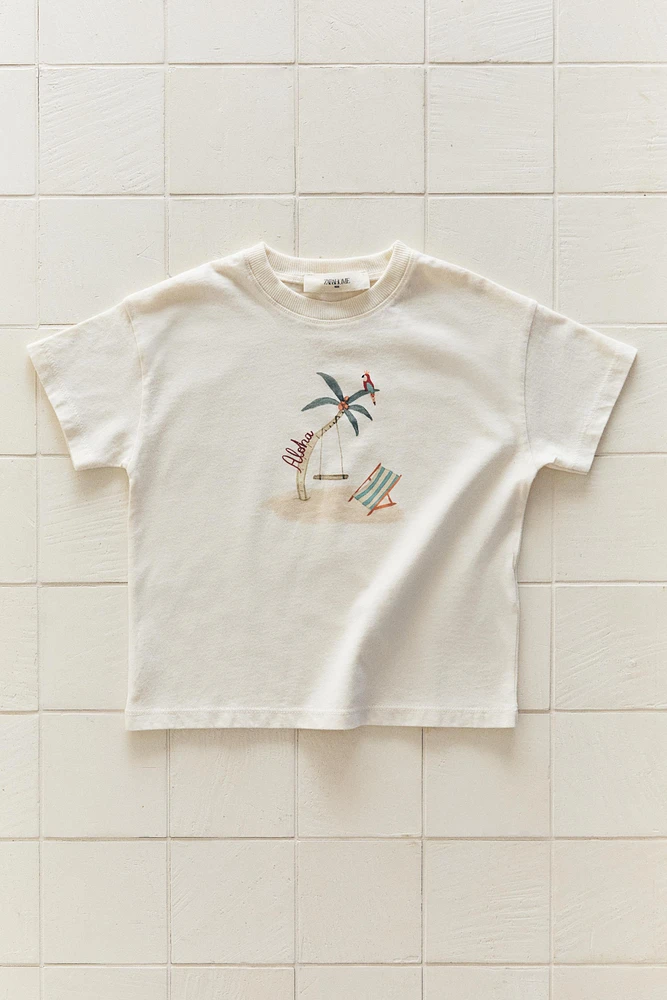 CHILDREN’S PALM TREE COTTON T-SHIRT
