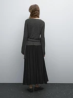 Jupe midi plissée volume