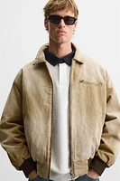 WASHED EFFECT BOMBER JACKET