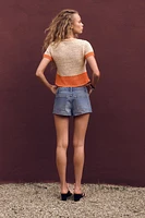 SHORT SLEEVE KNIT TOP