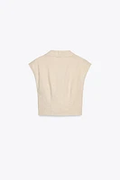 PLEATED LINEN TOP