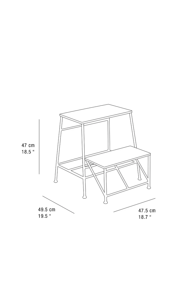 STOOL | TWO-STEP WOODEN LADDER