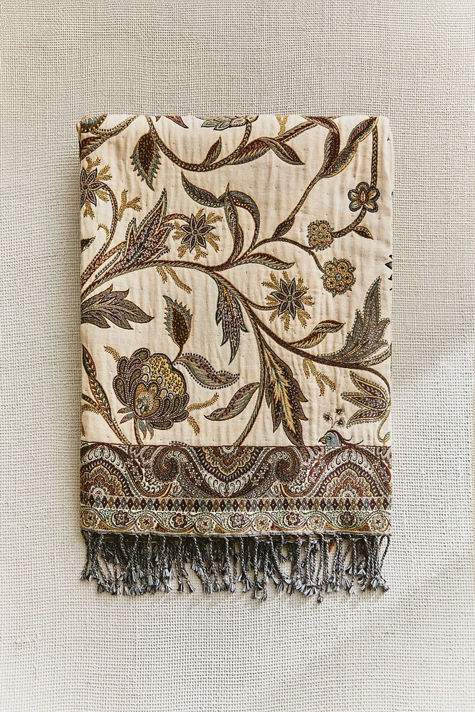 FLORAL JACQUARD BLANKET