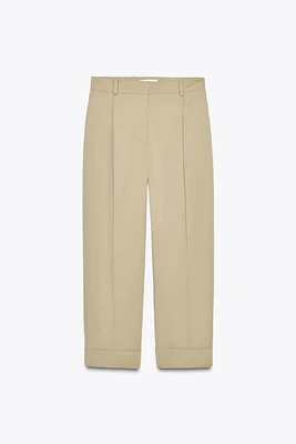 TURNED-UP HEM CHINO PANTS