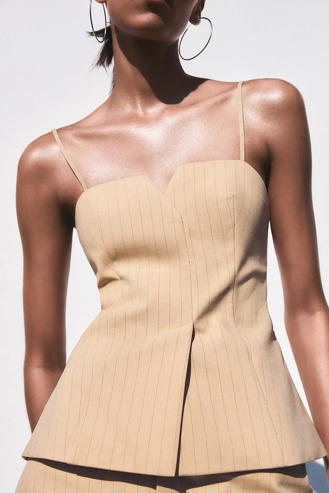 PLEATED STRIPE TOP