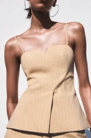 PLEATED STRIPE TOP