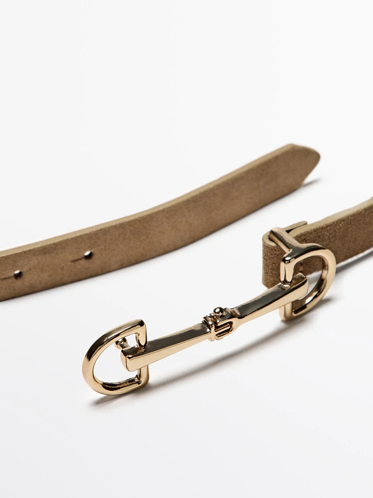 Ceinture équestre en croûte de cuir