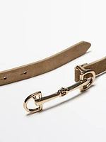 Ceinture équestre en croûte de cuir