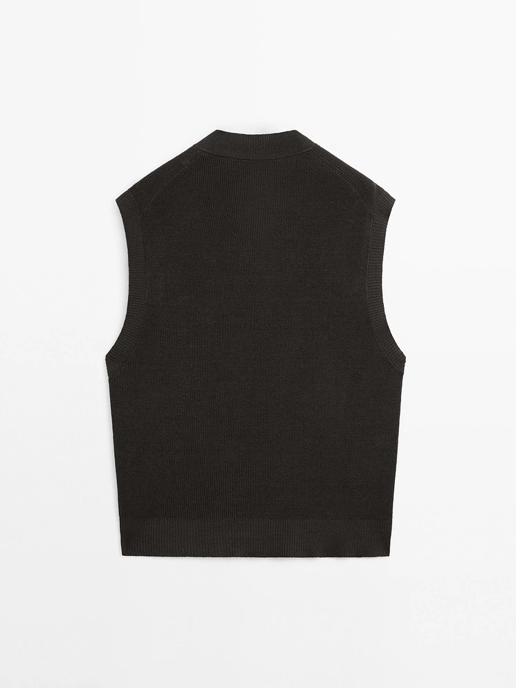 Linen blend knit vest - Limited Edition