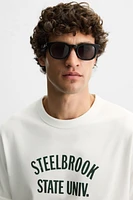 RIBBED TEXT T-SHIRT