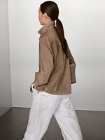 Flowing suede leather blazer