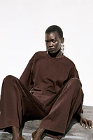WASHED EFFECT INTERLOCK PANTS