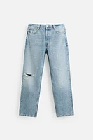 JEAN STRAIGHT FIT ÉCLABOUSSURES DE PEINTURE