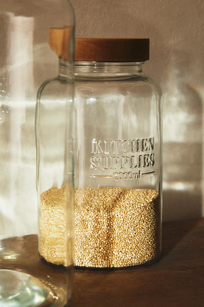 GLASS SCREW-ON STORAGE JAR