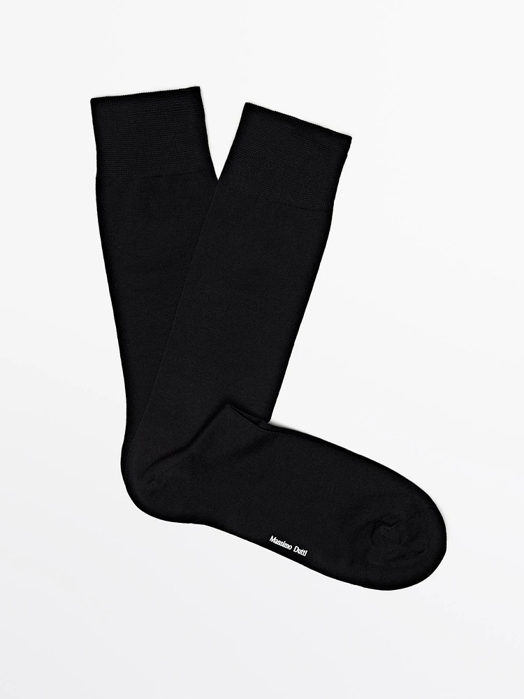 Chaussettes hautes en coton mercerisé mélangé