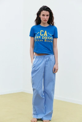 LACE PLAID PAJAMA PANTS