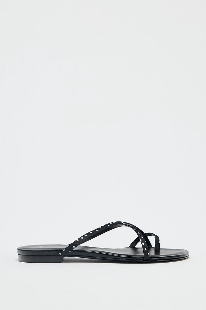 POLKA DOT STRAPPY SANDALS