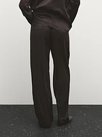 Pantalon large satiné