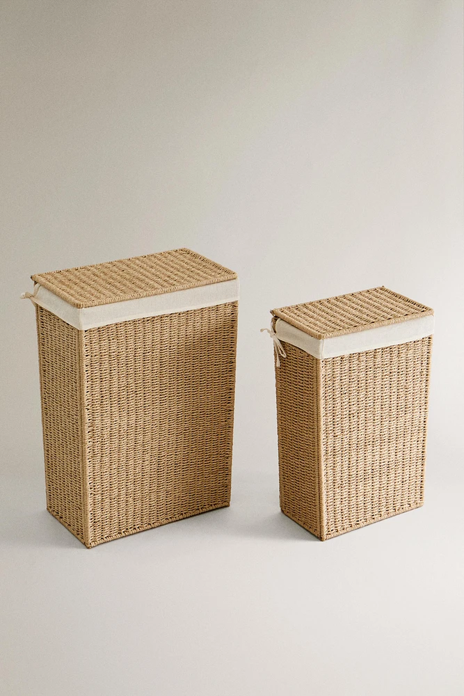 FABRIC-LINED LAUNDRY HAMPER
