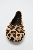 BALLERINES EN CUIR À IMPRIMÉ ANIMALIER