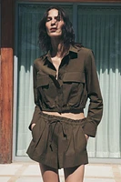 CROPPED SHIRT WITH POCKETS ZW COLLECTION