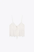 EMBROIDERED STRAPPY TOP