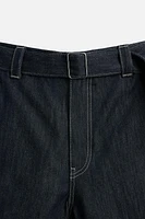 STRAIGHT FIT BELTED JEANS