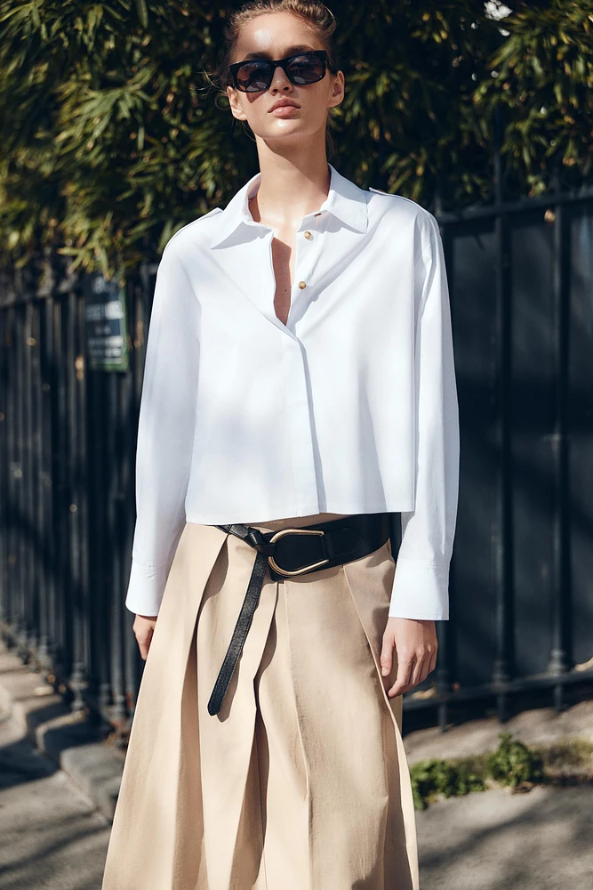 CHEMISE COURTE EN POPELINE