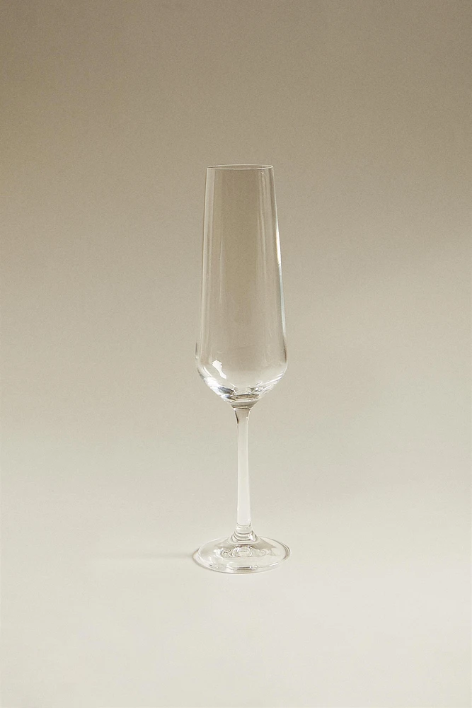 PLAIN BOHEMIA CRYSTAL FLUTE GLASS