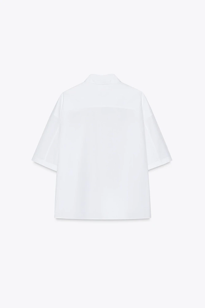 CHEMISE COURTE EN POPELINE ZW COLLECTION