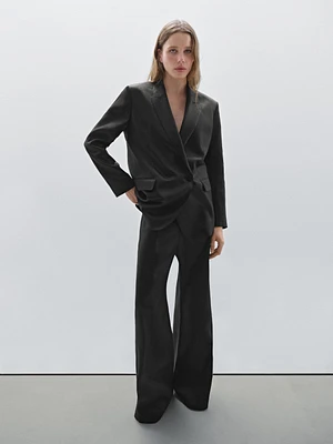 100% linen double-breasted blazer - Studio