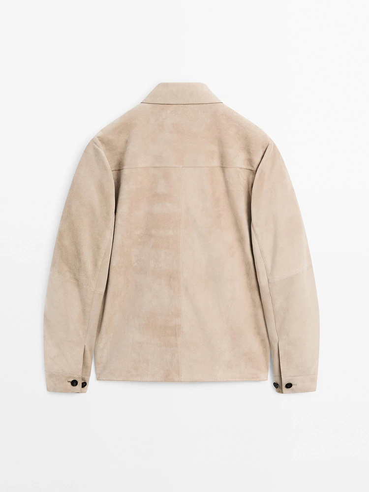 Surchemise en cuir et daim