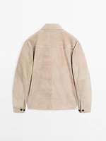 Surchemise en cuir et daim