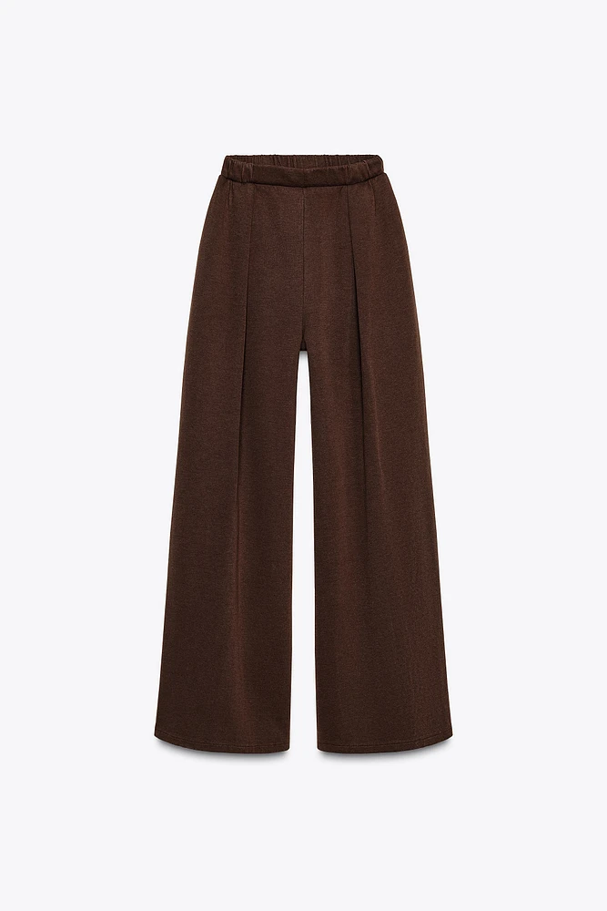 WASHED EFFECT INTERLOCK PANTS