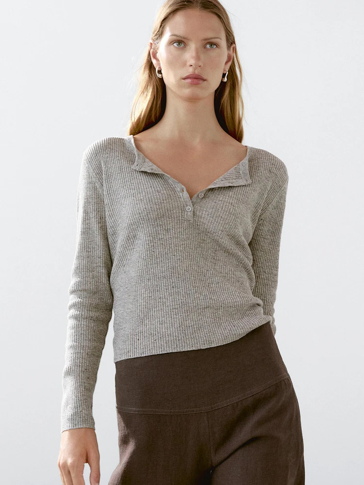 High-waist wide-leg linen trousers