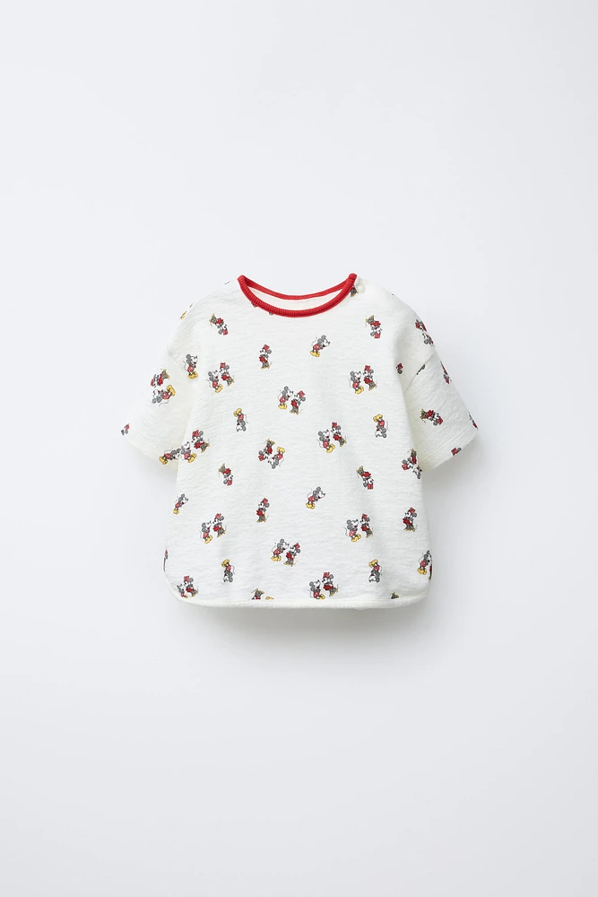 MICKEY AND MINNIE MOUSE © DISNEY TEXTURED PRINT T-SHIRT