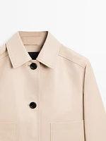 Veste courte en cuir nappa