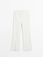 Pantalon flare fendu en cuir - Studio