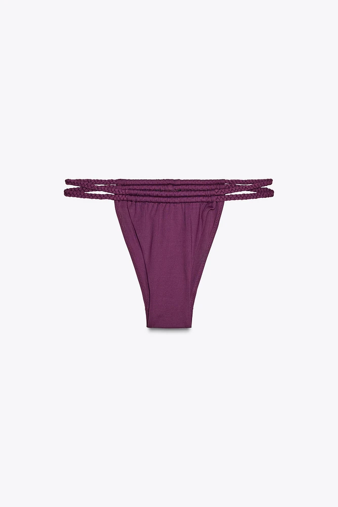 CULOTTE DE BIKINI RIDEAU TRESSÉ