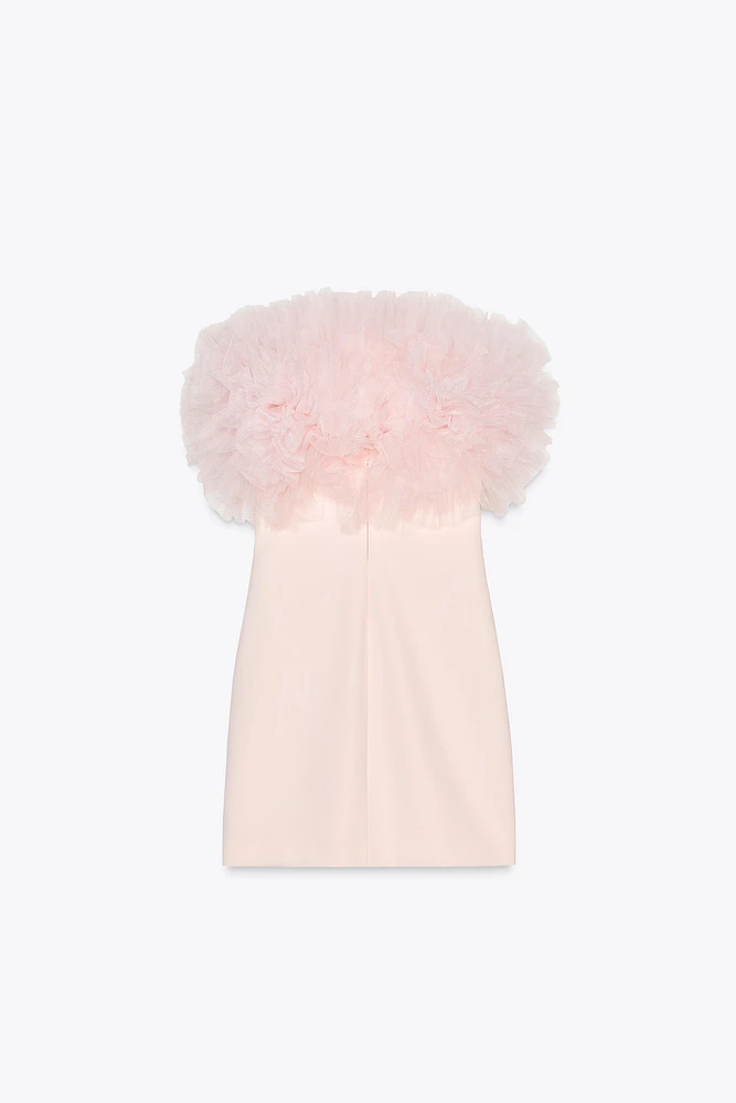 ROBE COURTE EN TULLE À VOLUME