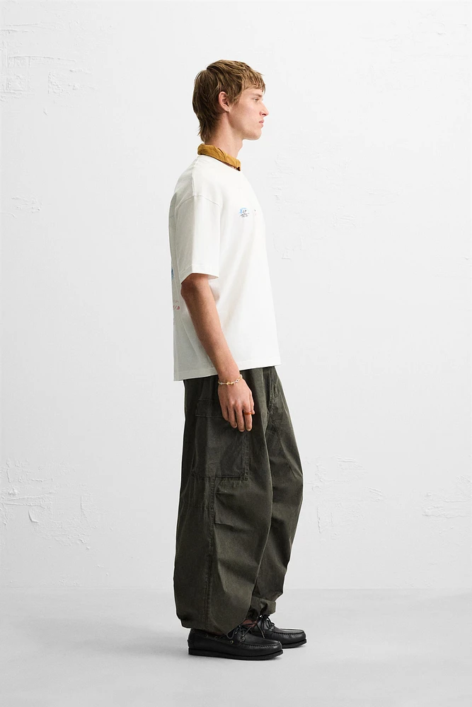 RACING WASHED PRINT T-SHIRT