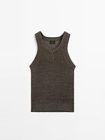 100% linen knit top
