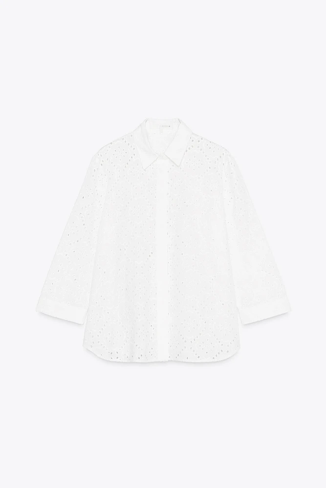 EMBROIDERED EYELET SHIRT ZW COLLECTION