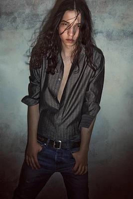 STUDDED LEATHER BELT BOBBY GILLESPIE X ZARA
